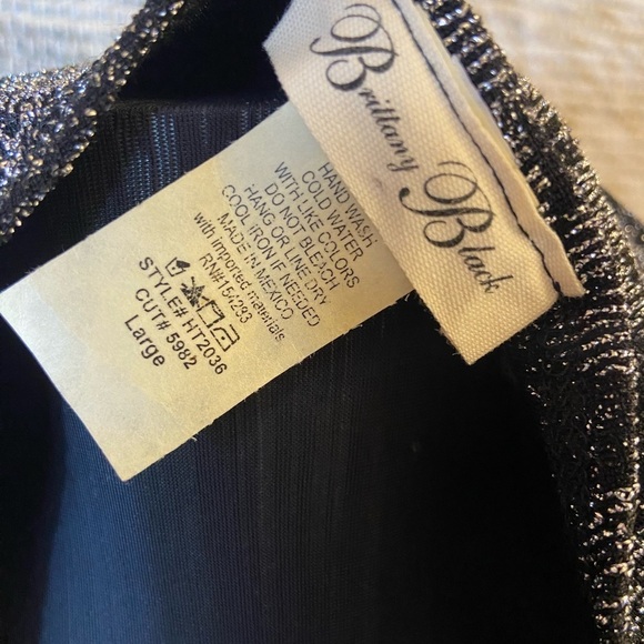 Brittany Black Grey Black Sparkle Stretch Tunic With Bell Sleeves - Picture 9 of 11